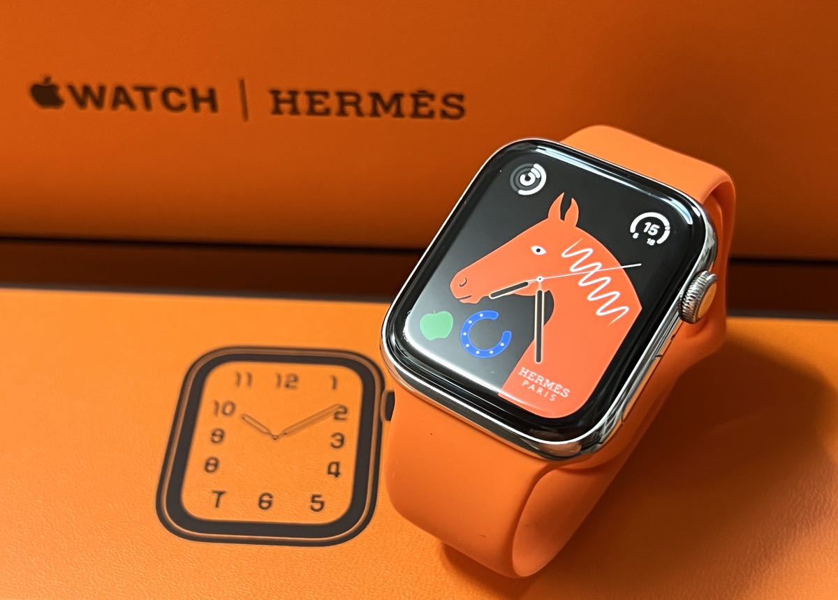 ★ 即決 バッテリー93% ★ アップルウォッチ エルメス Apple Watch HERMES Series 5 44mm  シルバーステンレススチール GPS Cellular