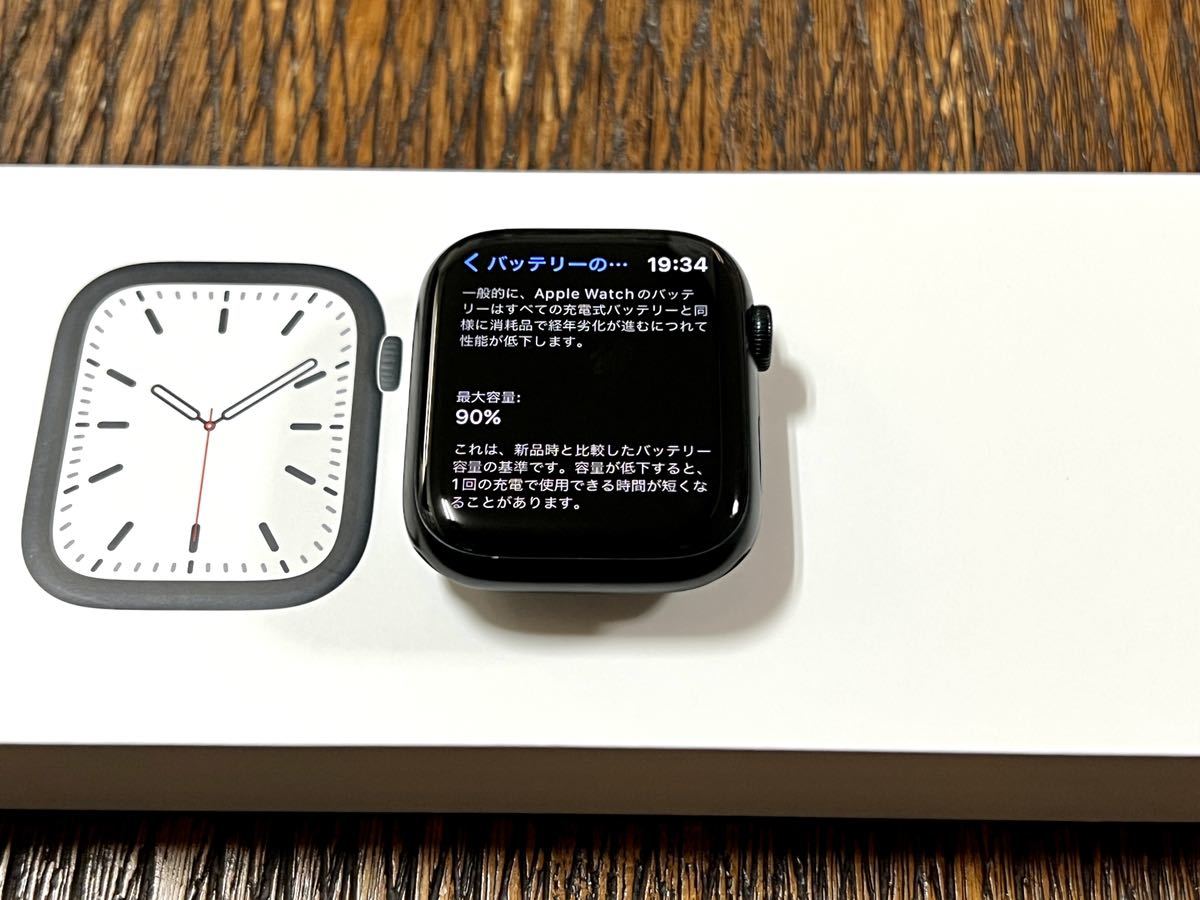 バンド未開封 Apple Watch Series 7 45mm アップルウォッチ ミッドナイト アルミニウム GPS 純正品 バッテリー90%