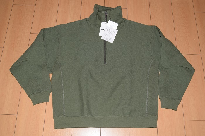 【未使用品】Champion × monkey time チャンピオン×モンキータイム REVERSE WEAVE HALF ZIP PULL OVER/スウェット オリーブ色 Lサイズ_画像1