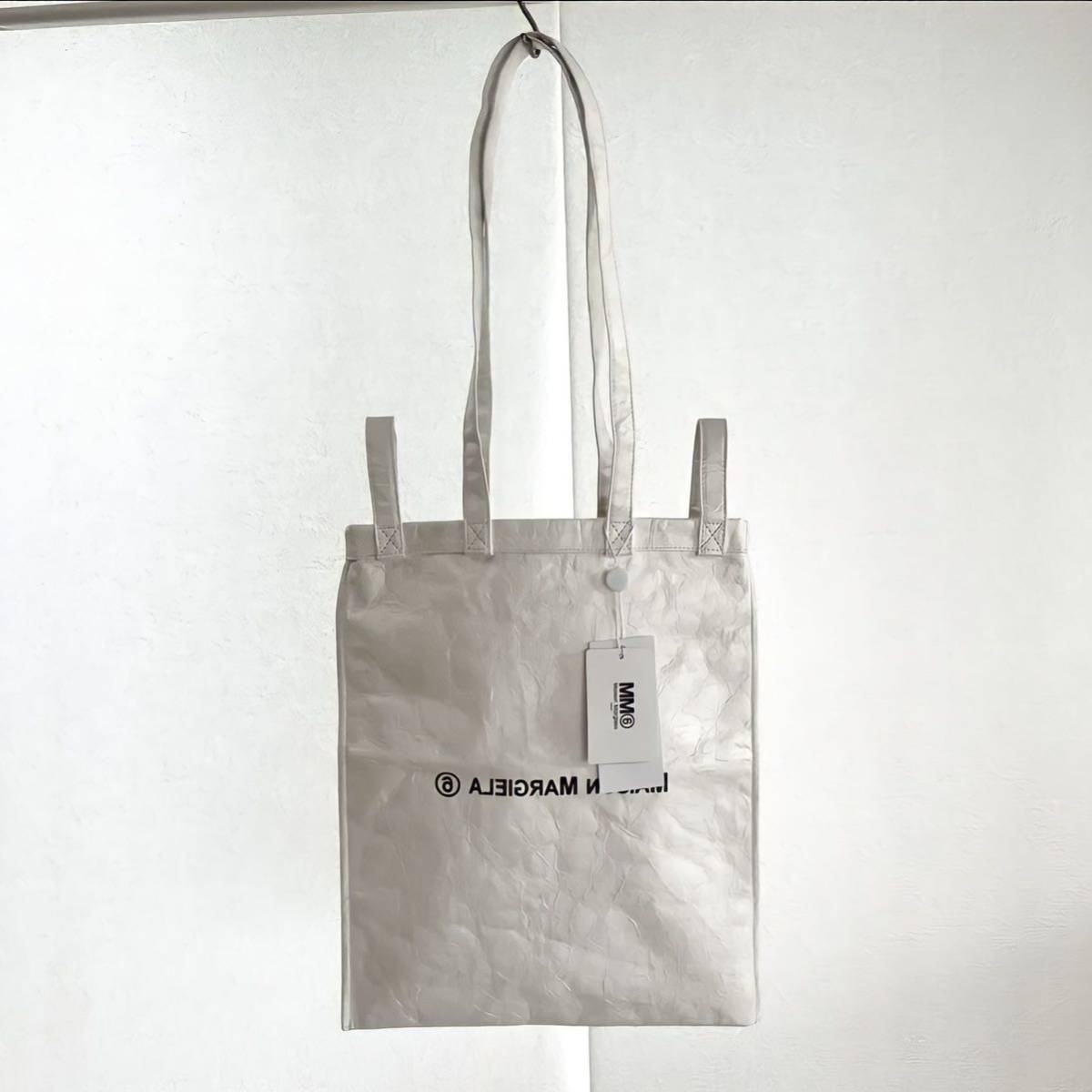 MM6 Maison Margielaマルジェラ シワ加工トートバッグ ホワイト MM6 Maison Margielaマルジェラ シワ加工トートバッグ ホワイト