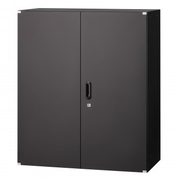 人気定番 壁面収納家具 COM-UAH-B11 ブラック 両開戸 オフィス用品一般