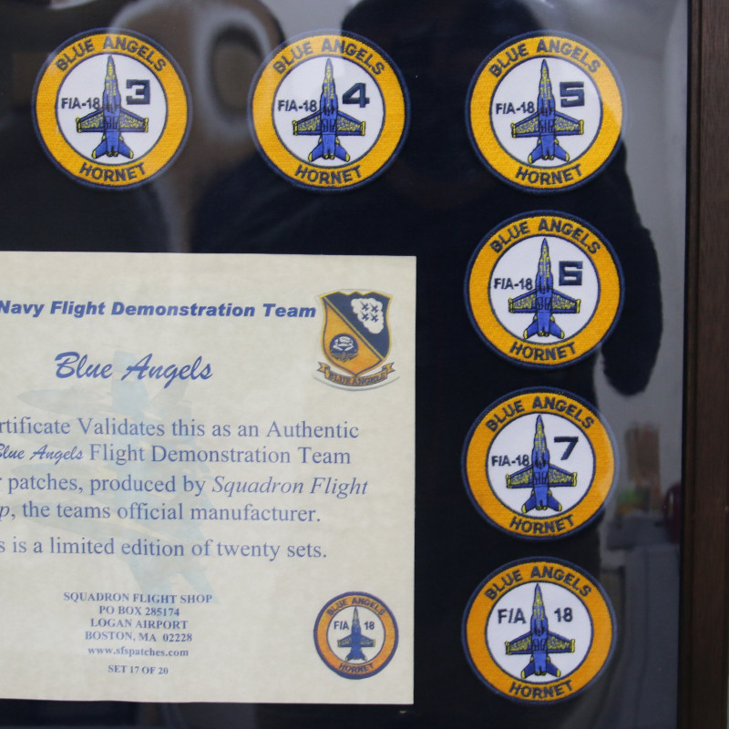 【USN（アメリカ海軍）】Blue Angels(ブルーエンジェルス) ショルダーパッチ　限定セット〈額装〉おまけパッチ付き_画像3