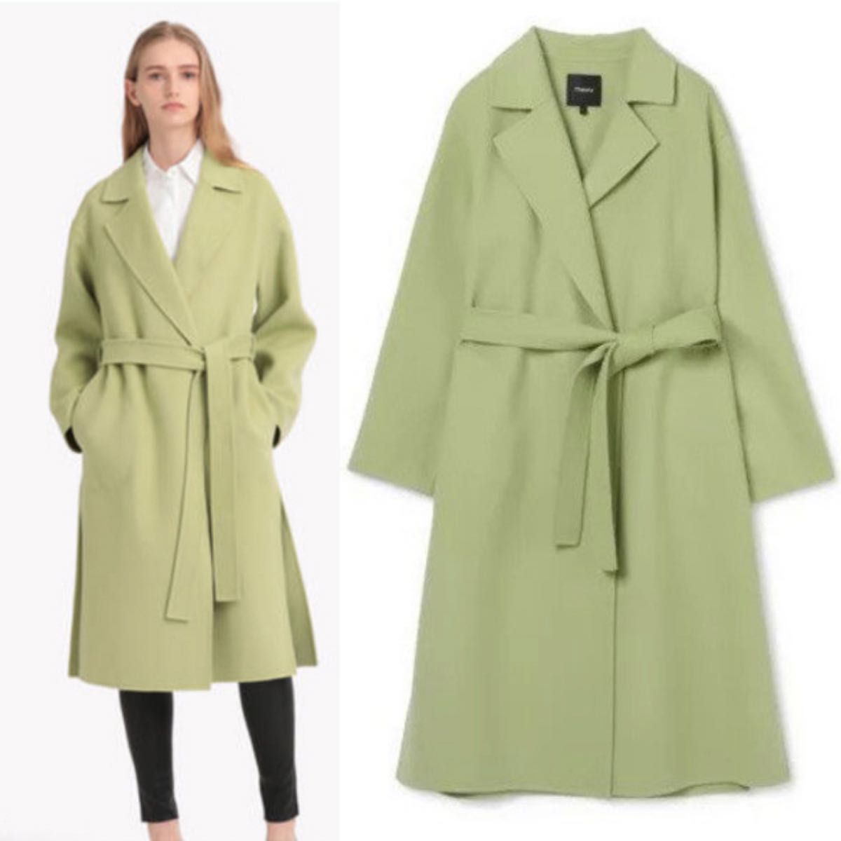 Theory 21AW 完売 ダブルフェイス ミディ丈ガウンコート|PayPayフリマ