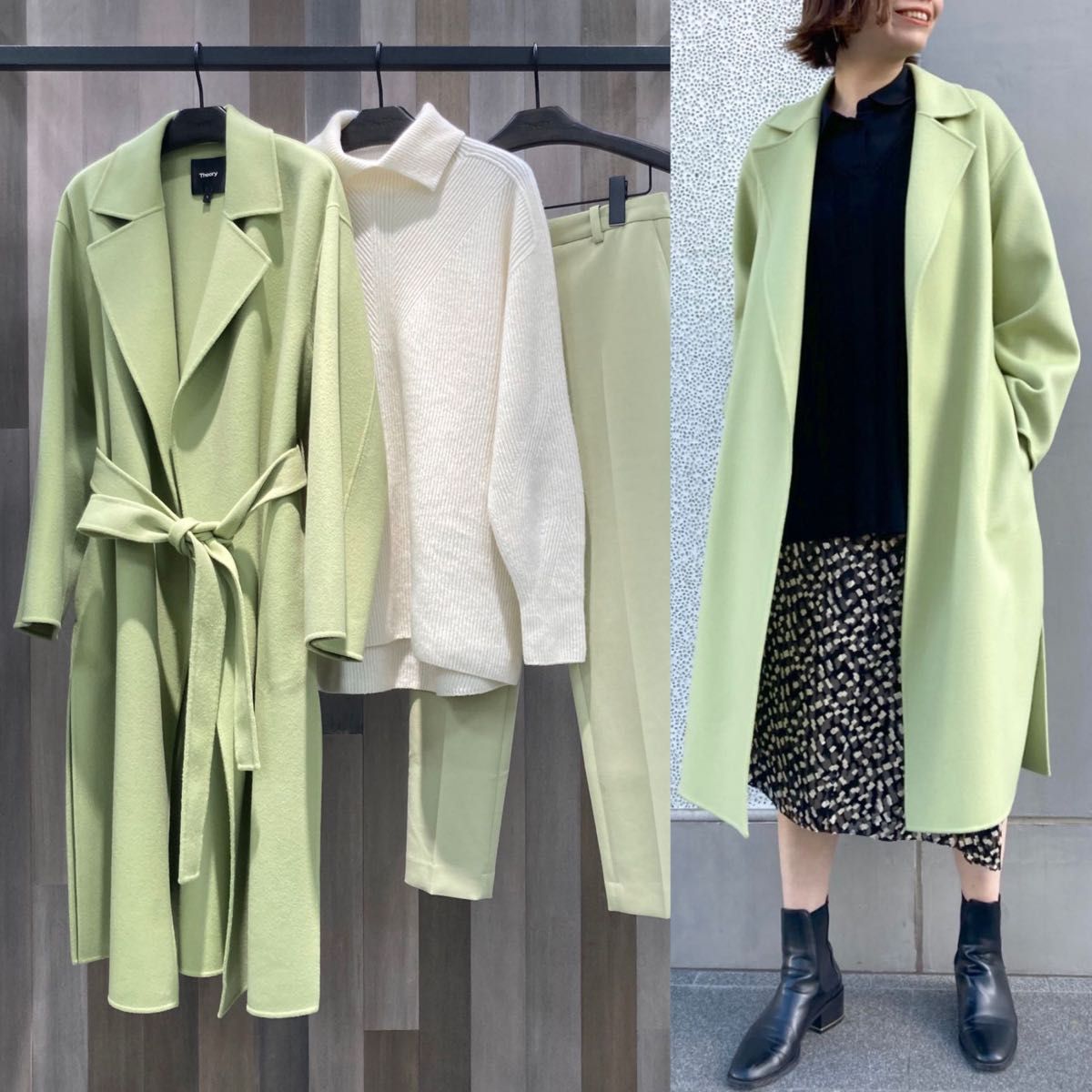 Theory 21AW 完売 ダブルフェイス ミディ丈ガウンコート|PayPayフリマ