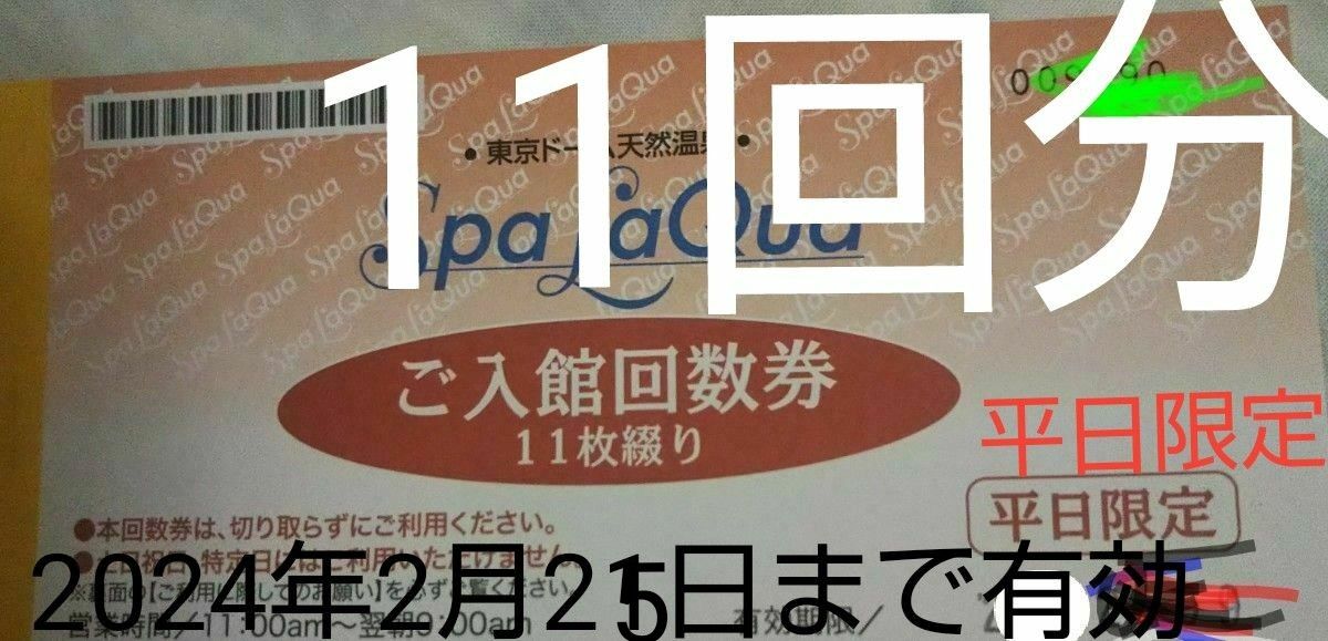 ≪11回分≫【2024年2月25日まで有効】平日限定≪土日祝日 特定日(年末