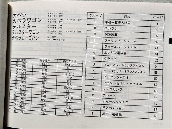 * Familia / Capella / Sentia / Demio / Bongo / Proceed / Titan /MS-8/RX-7/MPV/ Roadster [ Mazda data book ] 1997 fiscal year edition *