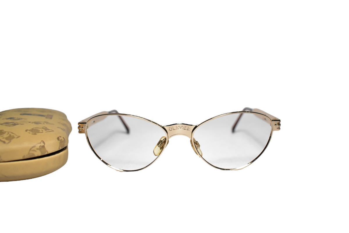 イタリア製【OLIVER/オリバー】1844 フルリム キャットアイ 眼鏡 ゴールドフレーム サングラス ウェリントン ヴィンテージ オールド_画像1