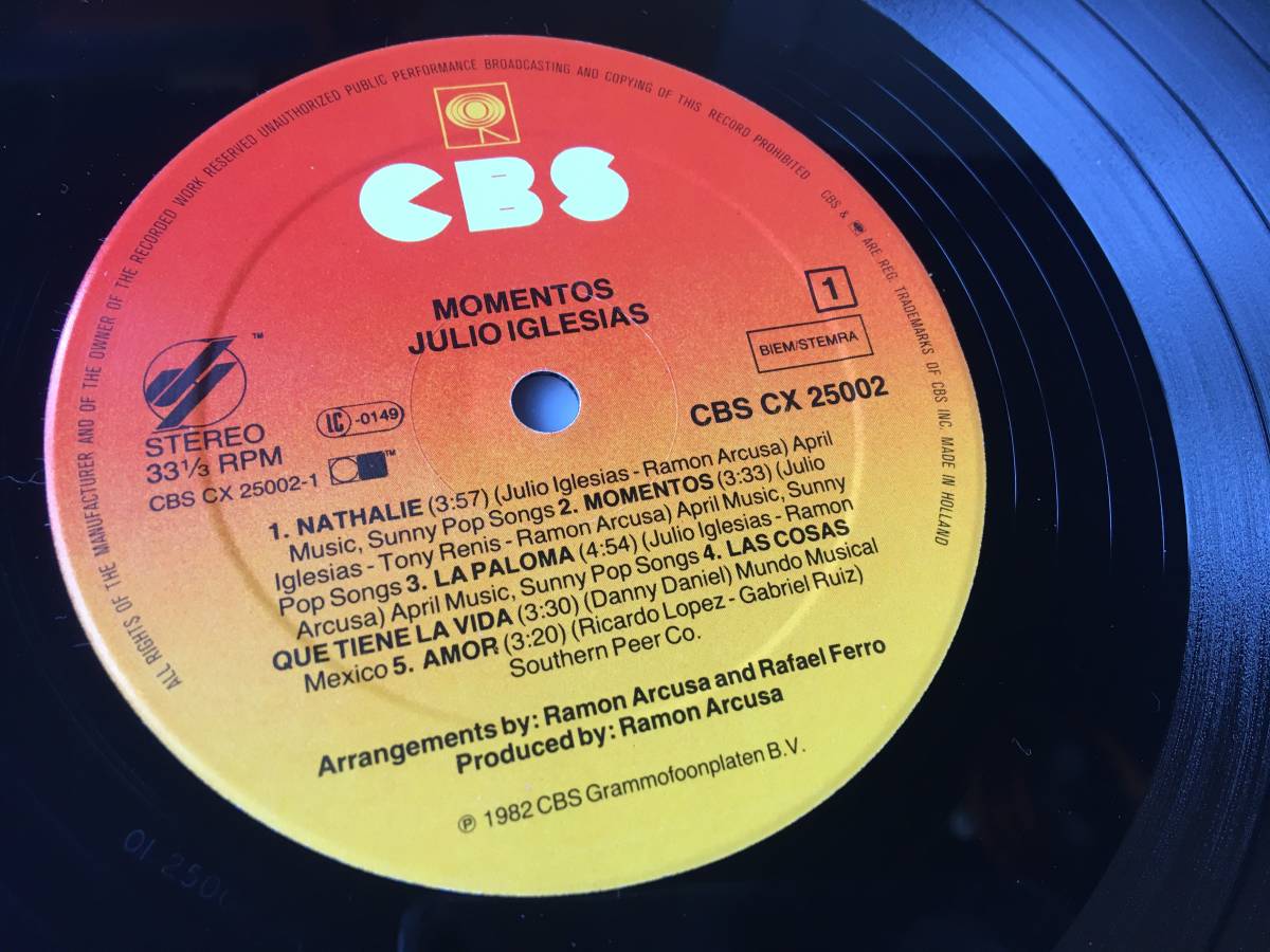 230116●Julio Iglesias - Momentos/A Mis 33 Aos/CX 25002 283P-303/Soft Rock/12inch LP アナログ盤_画像4