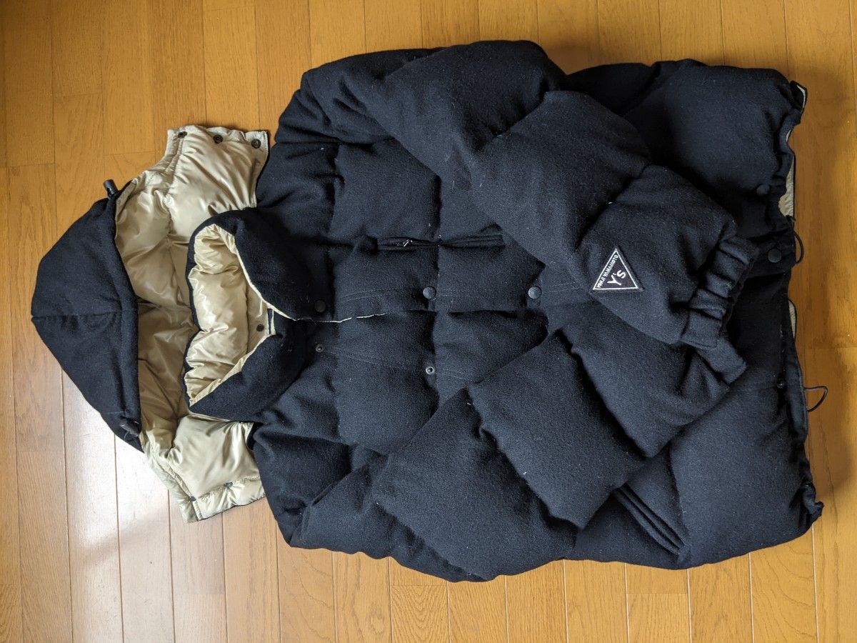 Ys ヨウジヤマモト　モンクレール　コラボ　ダウンジャケット　ウール　羽毛　黒色　ブラック　4 XL MONCLER