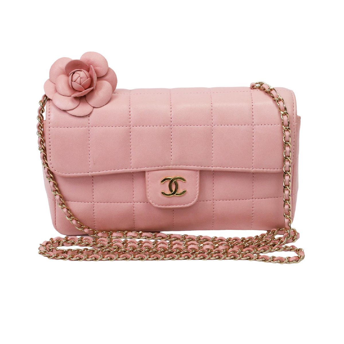 CHANEL シャネル チョコバー チェーンショルダー カメリア 鞄