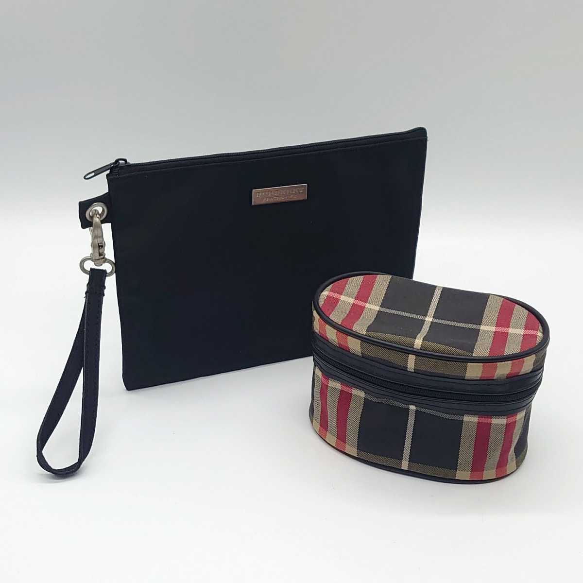 BURBERRY LONDON バーバリー ロンドン フレグランス バニティ 化粧ポーチ ミニバッグ ノバチェック 丸型 レトロ ヴィンテージ dn-23x87_画像1