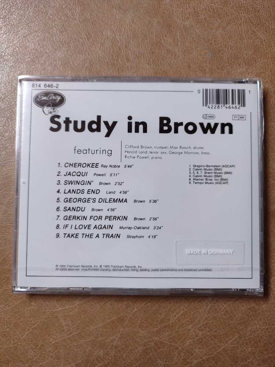 【輸入盤CD/未開封】「Study In Brown/CLIFFORD BROWN AND MAX ROACH」EmArcy RECORDS ◎クリフォード・ブラウン，マックス・ローチ◎_画像2