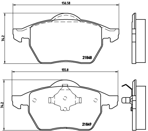 brembo ブレンボ ブレーキパッド FORD GALAXY WF0GY5 WF0GAA 98～99 セラミックパッド フロント 左右セット P85 039N_画像2