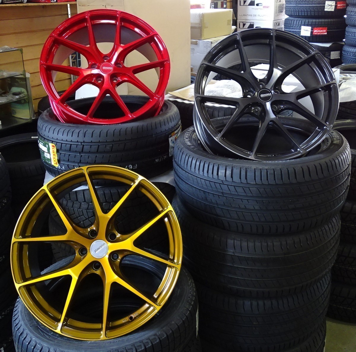 19インチ夏タイヤホイールセット新品１台分　フォルクスワーゲンザビートル夏　235/40R19＆GRORA GS15Vゴールド_画像2