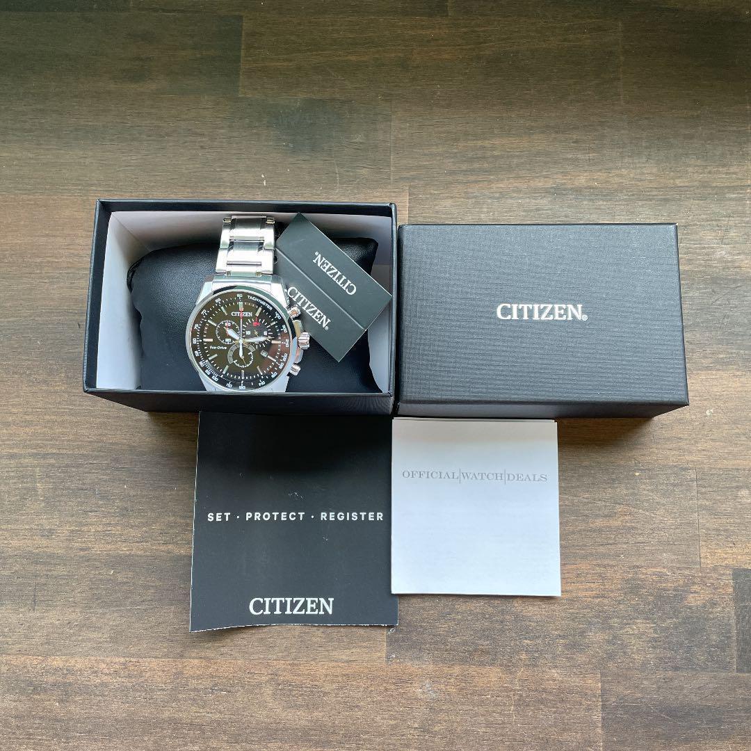 CITIZEN】新品未使用 メンズ 腕時計 エコドライブ クロノグラフ☆305-