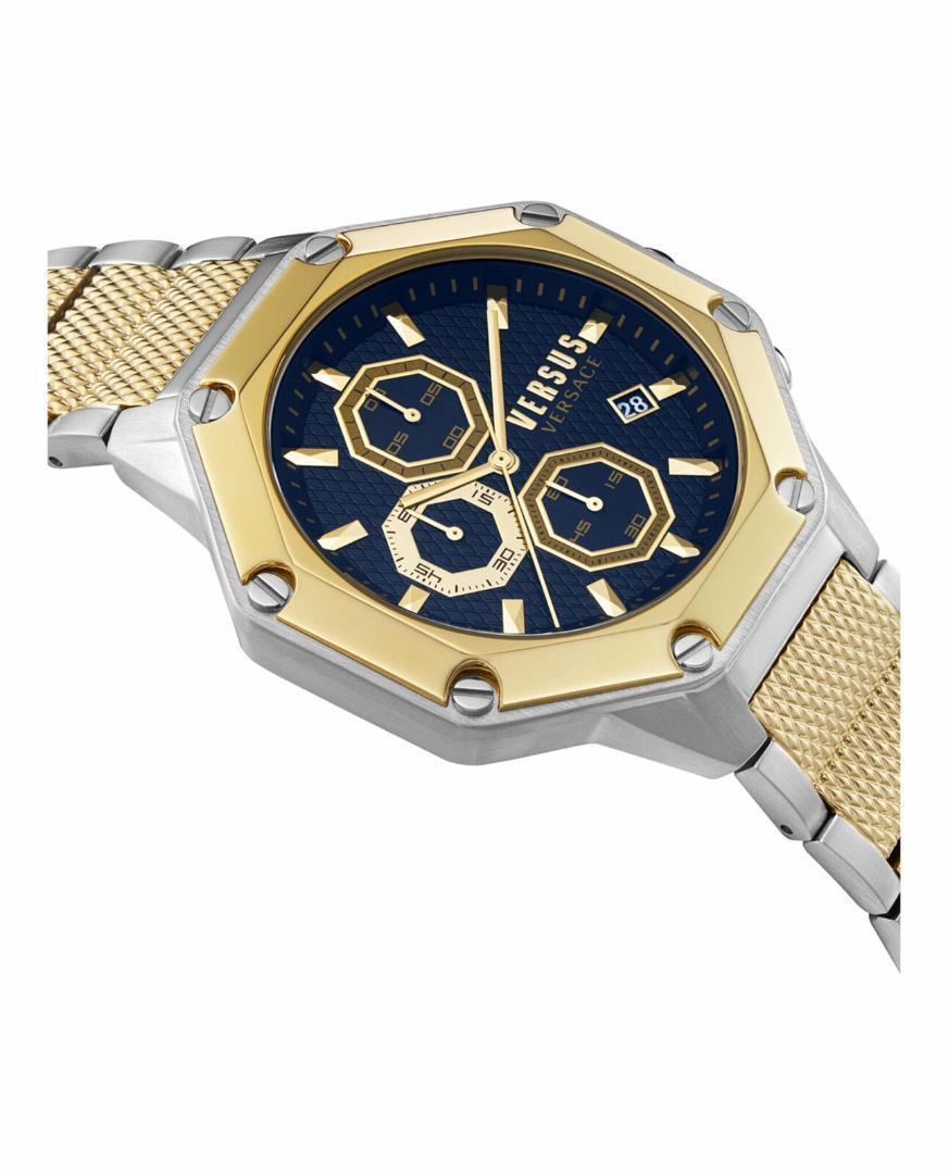 AA51 Versus Versace メンズ高級腕時計 ゴールド クロノグラフ-