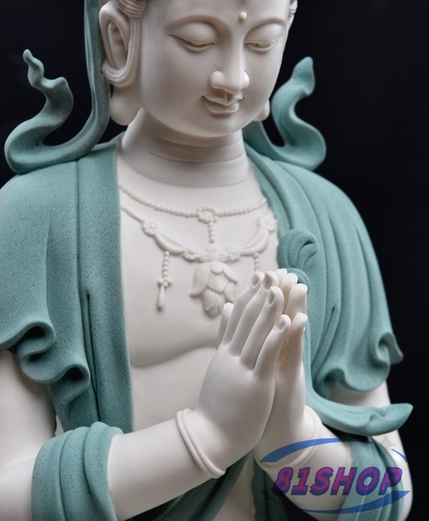 「81SHOP」極上品 ☆ 祈福観音 最新作 陶磁器 仏教美術 玄関 精密細工_画像5