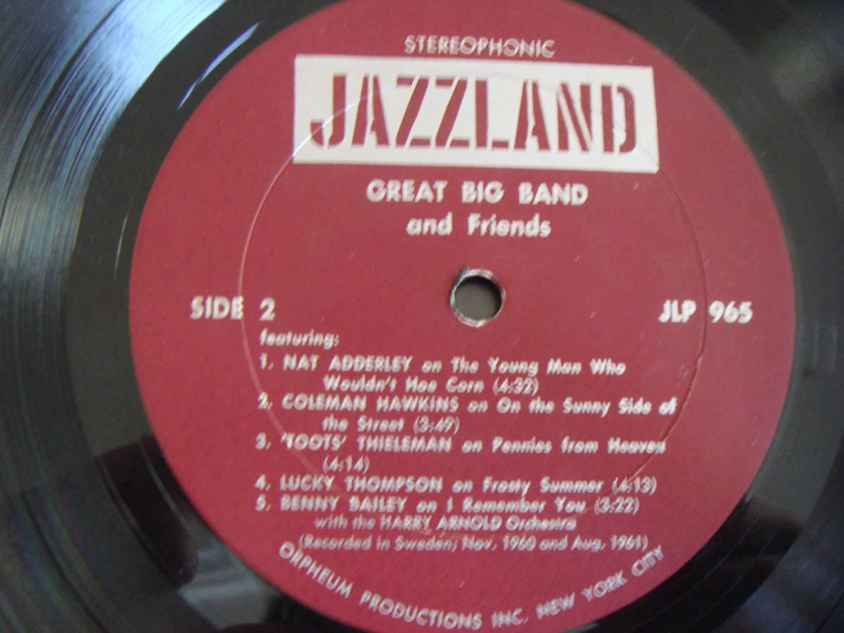 US盤　GREAT　BIG　BAND　and　FRIENDS　NAT　ADDERLEY　COLEMAN　HAWKINS　LUCKY　THOMPSON　TOOTS　THIELEMANS　BENNY　BAILEY　_画像4