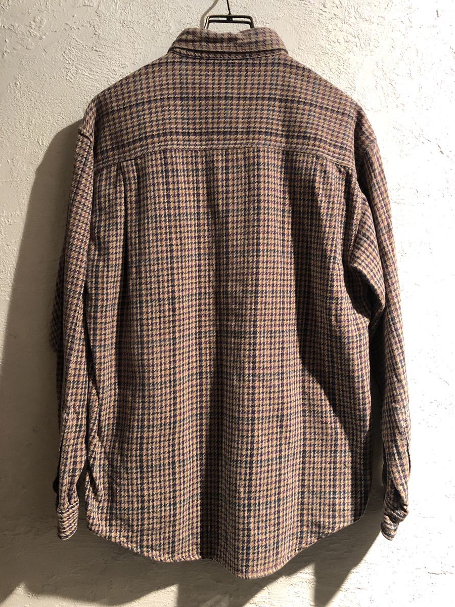 80s 90s EDDIE BAUER ボタンダウンシャツ コットンツイード ヴィンテージ 黒タグ エディーバウアー OLDGAP LLBEAN JCREW M 美品_画像4