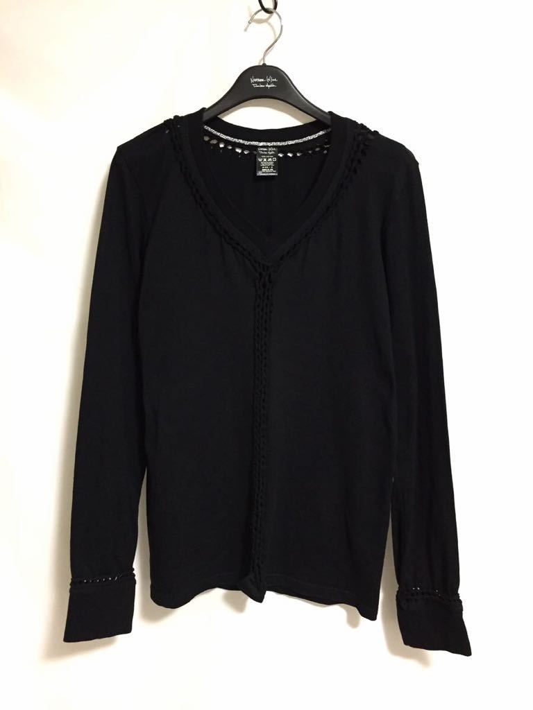 正規 NUMBER (N)INE 07SS About A Boy期 編み込み ロンT シャツBlack size 3 ナンバーナイン カラー ブラック ロングTシャツ 長袖★_画像6