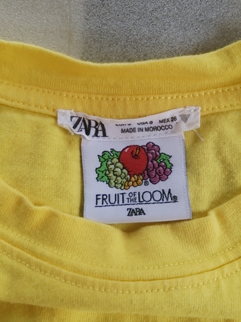 ZARA×フルーツオブザルーム 刺繍ロゴ コラボTシャツ 送料２３０円の画像2