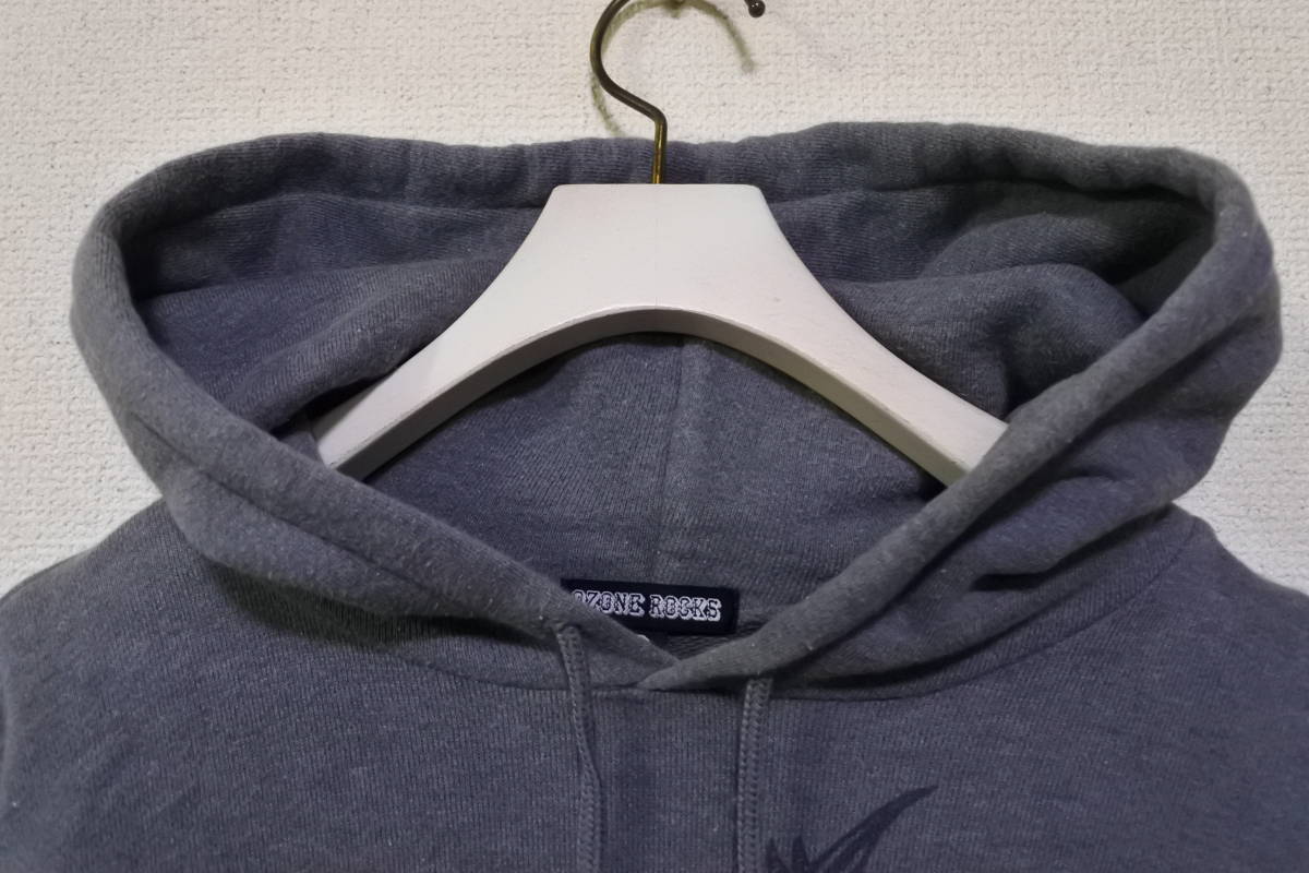 OZONE ROCKS Hoodie size S オゾンロックス スウェット パーカー グレー 日本製_画像3