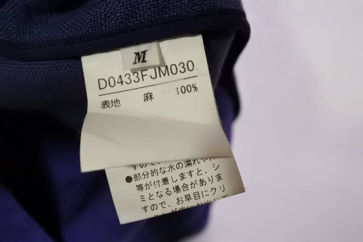Papas パパス リネン カバーオール ジャケット size M ブルー 日本製 麻100％_画像9