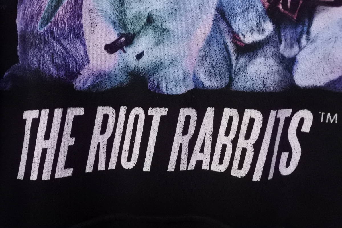 MILKBOY THE RIOT RABBITS Hoodie size XL ミルクボーイ ウサギ スウェット パーカー ブラック_画像6