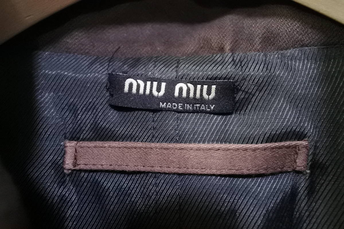 00's miu miu カバーオール ジャケット size 44 イタリア製 ブラウン×デニム_画像5