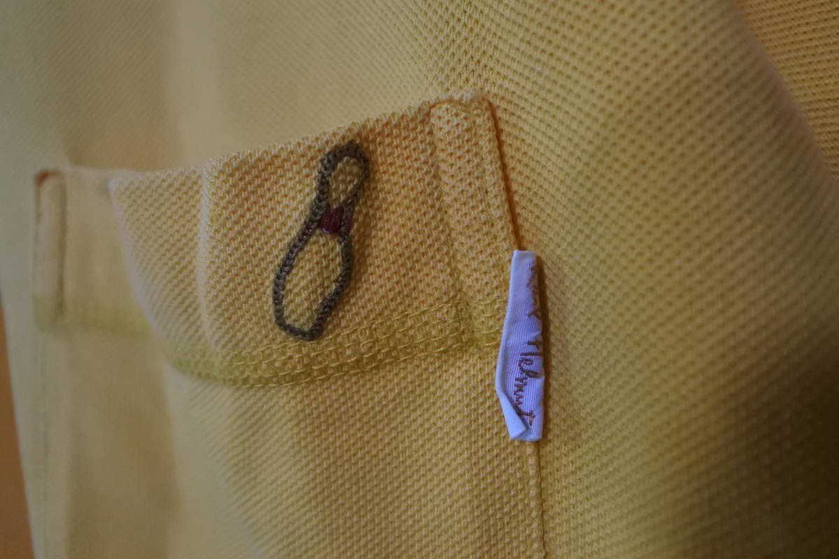 KARL HELMUT Karl hell m short sleeves Zip up bo- ring shirt size M embroidery yellow group made in Japan 