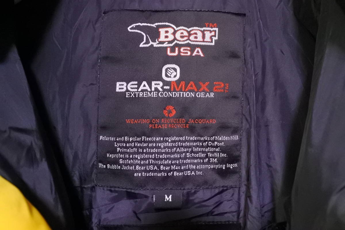 90's Bear USA BEAR-MAX2 550FILL DUCK DOWN Jacket size M ベアー ダウンジャケット ブルー×イエロー×ネイビー_画像6