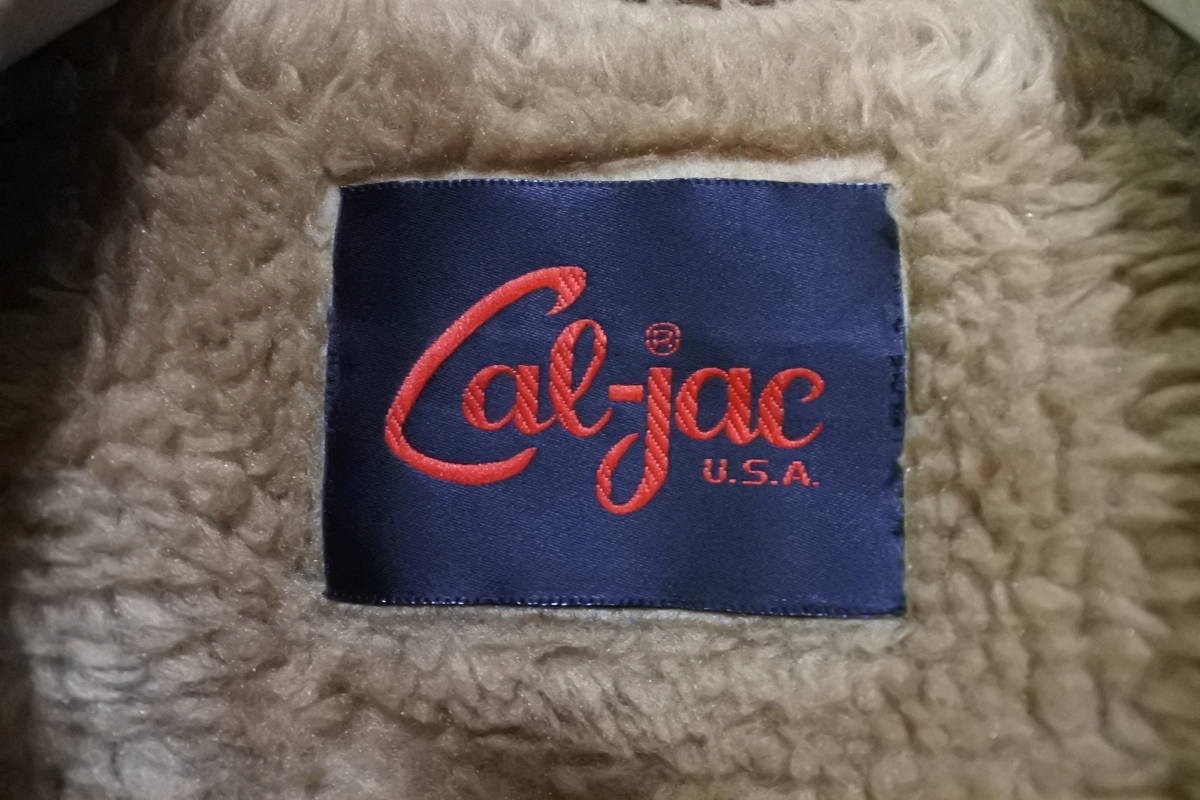 70's-80's Cal Jac コーデュロイ ランチコート 裏ボア size 48-50 USA製 茶系 ブラウン_画像3