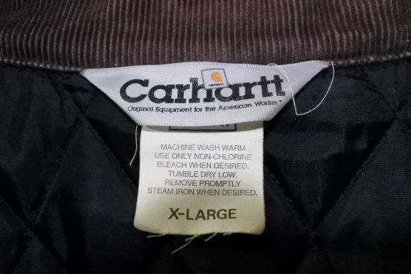 Carhartt カーハート トラディショナルコート ジャケット ダック地 中綿 フードファー付き size XL グレー系 3WAY