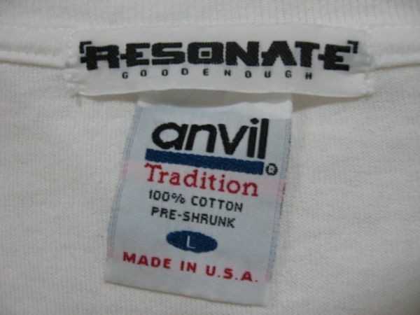 RESONATE GOODENOUGH リゾネイトグッドイナフ Tシャツ size L USA製 ホワイト_画像7