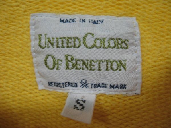 UNITED COLORS OF BENETTON オールドベネトン スウェット イタリア製 レモンイエロー OLD 80's～90's_画像3