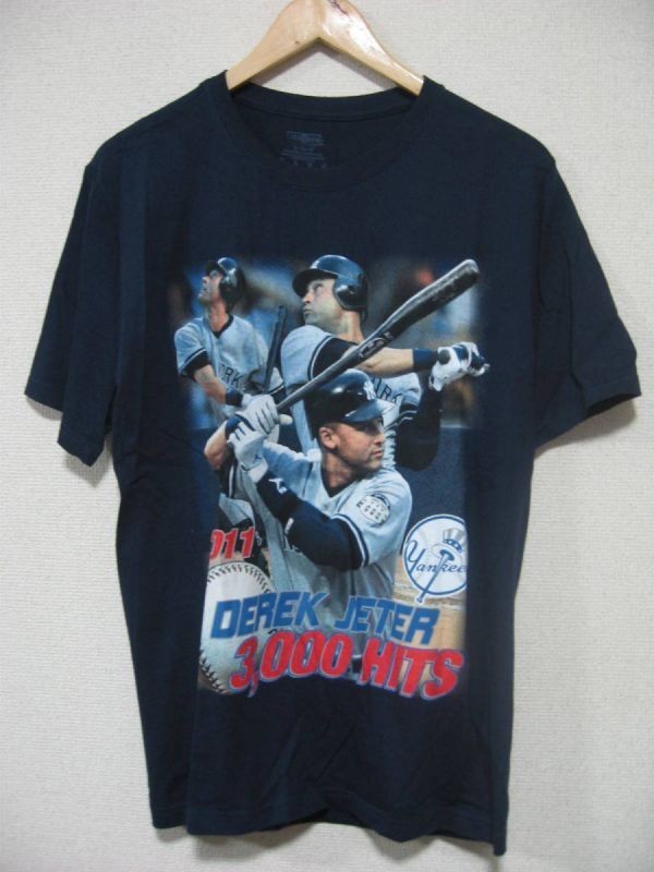 MLB New York Yankees DEREK JETTER 3000 HITS Tee size S ヤンキース ジーター Tシャツ 3000本安打記念_画像1