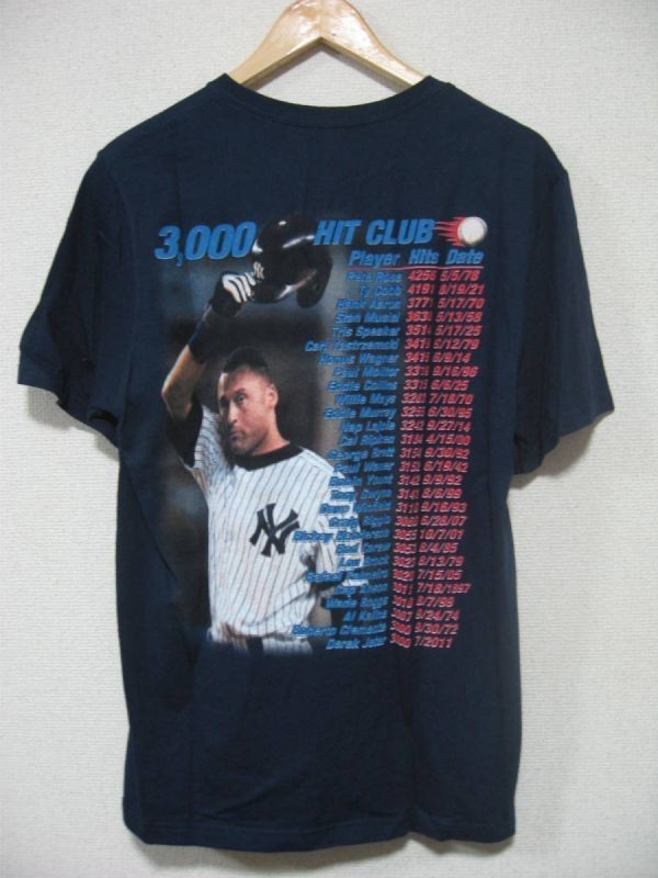 MLB New York Yankees DEREK JETTER 3000 HITS Tee size S ヤンキース ジーター Tシャツ 3000本安打記念_画像2