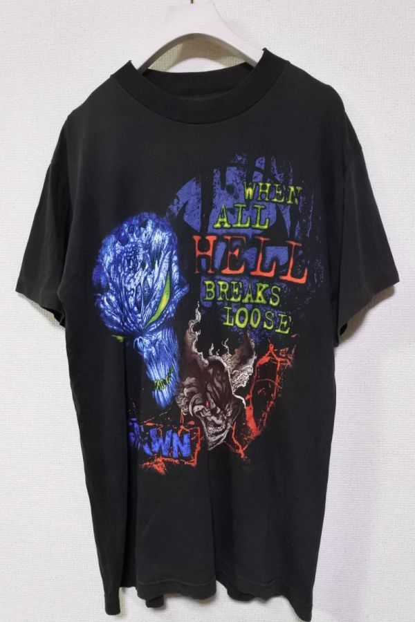 90's SPAWN WHEN ALL HELL BREAKS LOOSE Vintage Tee size M USA製 STANLEY DESANTIS_画像1