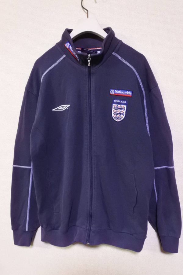 00's UMBRO ENGLAND Nationwide アンブロ イングランド代表 スウェット ジャケット size M ネイビー_画像1