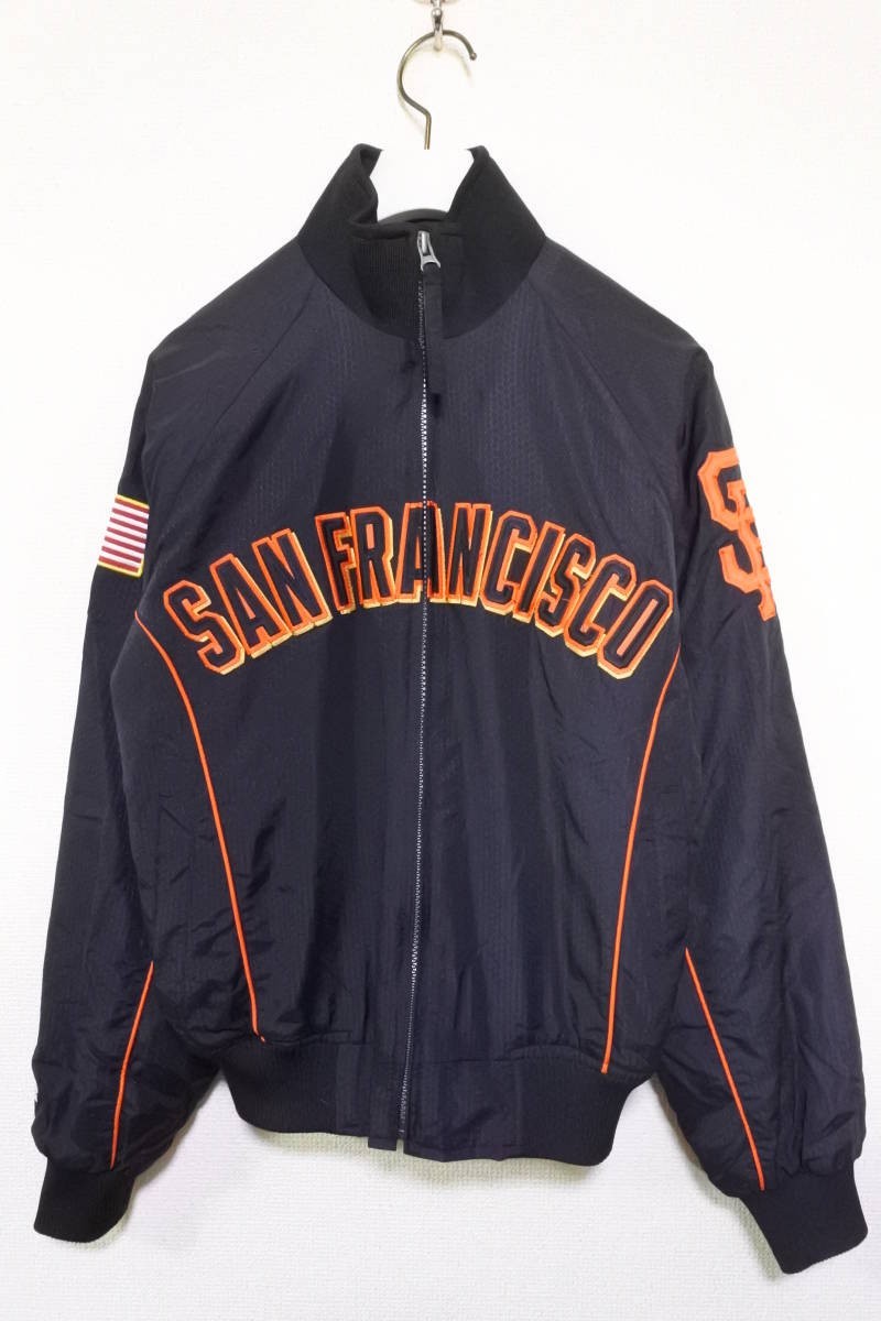 90's MLB majestic サンフランシスコ ジャイアンツ ナイロンジャケット size XS ブラック×オレンジ 韓国製