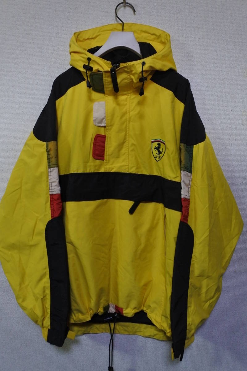 90's FERRARI NICEMAN Vintage Jacket size L フェラーリ ジャケット パーカー プルオーバー イエロー