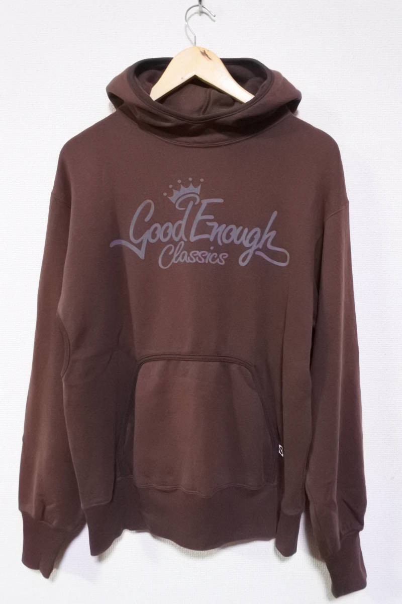 00's GOOD ENOUGH グッドイナフ ベンチレーション パーカー クラシックロゴ size S ブラウン