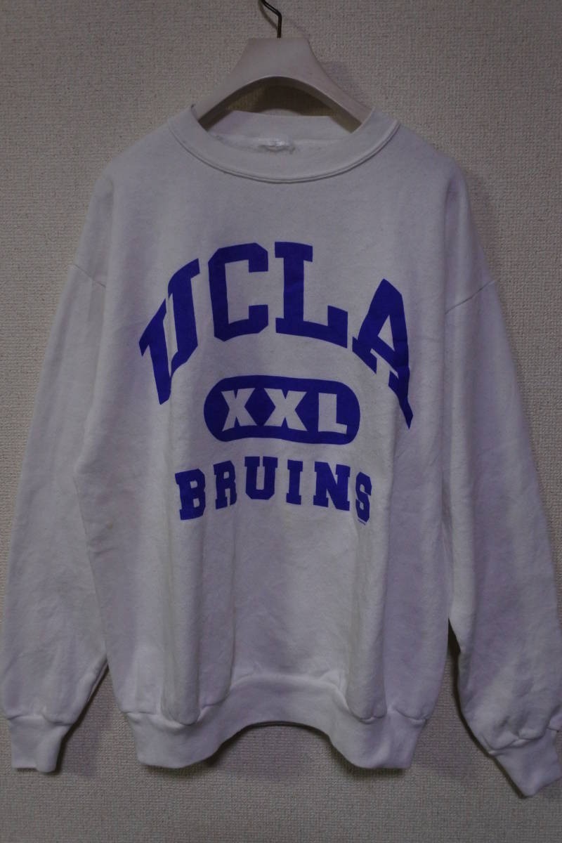 90's UCLA BRUINS XXL スウェット トレーナー size M-L ホワイト×ブルー カレッジロゴ