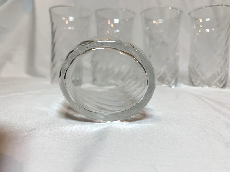 昭和レトロ　佐々木硝子 Sakaki Glass 飲み口楕円型ガラスコップ　グラス 6個セット_画像4