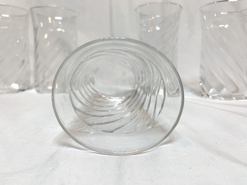 昭和レトロ　佐々木硝子 Sakaki Glass 飲み口楕円型ガラスコップ　グラス 6個セット_画像8