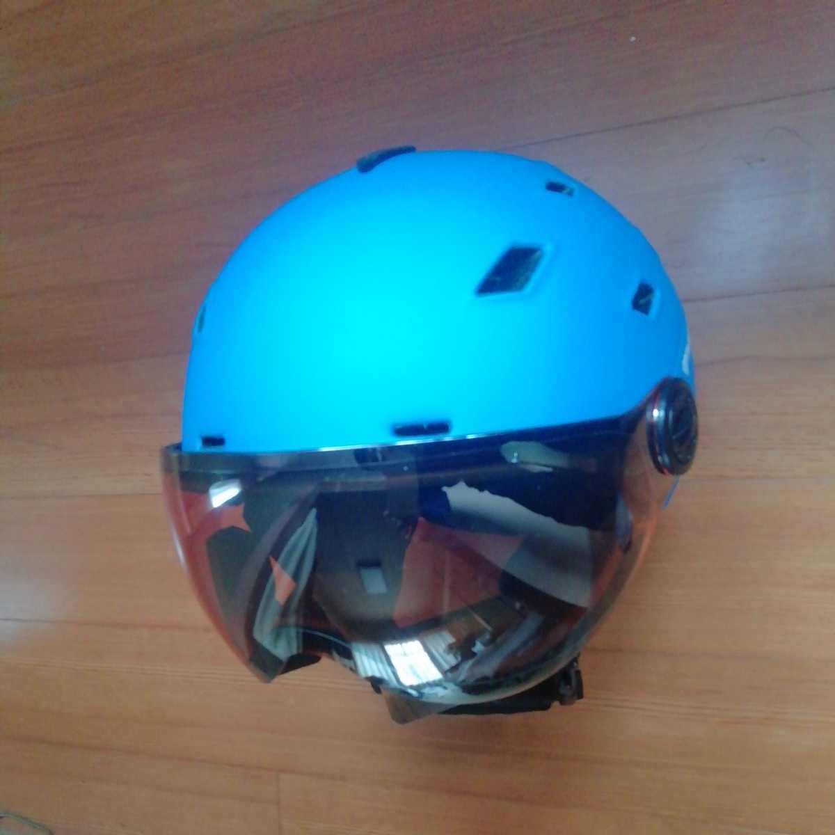 新品未使用 バイザー ヘルメット サイズ M（55cm～58cm）カラー マットブルー スノーボードヘルメット スキーヘルメット ゴーグル _画像2