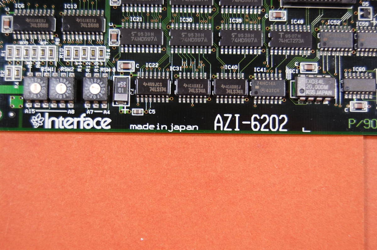 PC98 Cバス用 インターフェースボード Interface AZI-6202 明細不明 動作未確認 ジャンク扱いにて　R-096 5877 _画像2