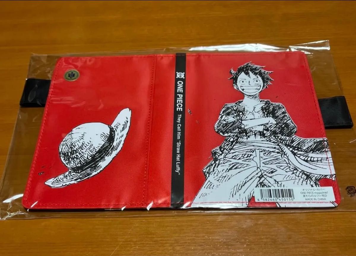 ほぼ日手帳　ワンピースオリジナル(A6)用カバー麦わらのルフィ　RED