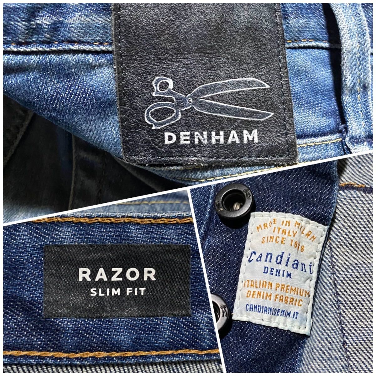 DENHAM デンハム RAZOR Candiani SLIM FIT ストレッチ セルビッジ デニム パンツ ジーンズ サイズ28