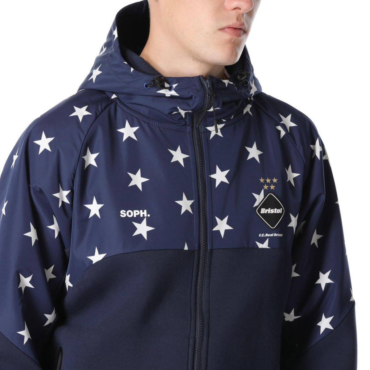 【即決】 FCRB f.c real bristol エフシーレアルブリストル SOPHNET ソフネット VENTILATION HOODIE フーディー スウェットパーカー NAVY_画像3